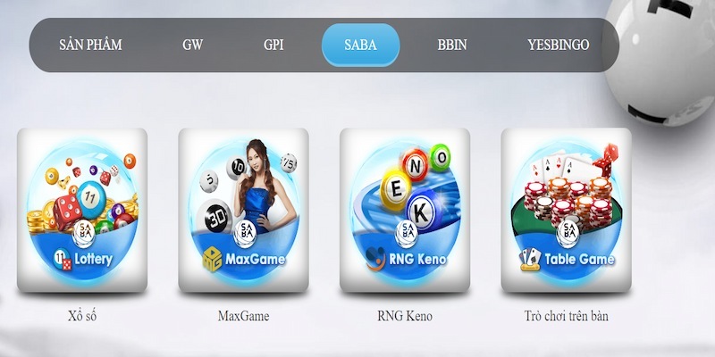 Các sản phẩm cá cược tại Saba Lottery